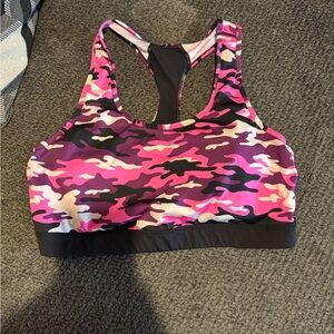 LuLaRoe Pink and Black Camouflage Sports Bra